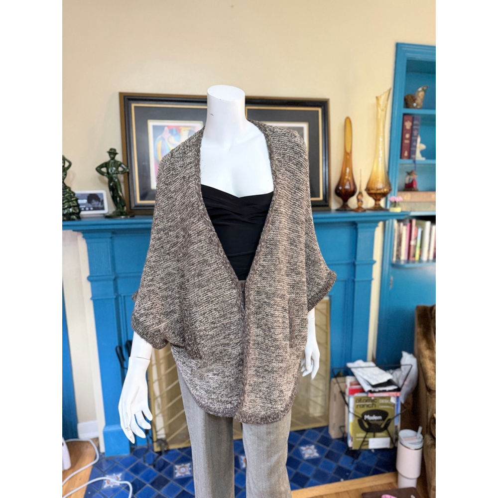 ZOZO Brown Beige Knit Poncho M